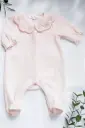 Pyjama Rose Pâle Velour Col Claudine (1mois).webp