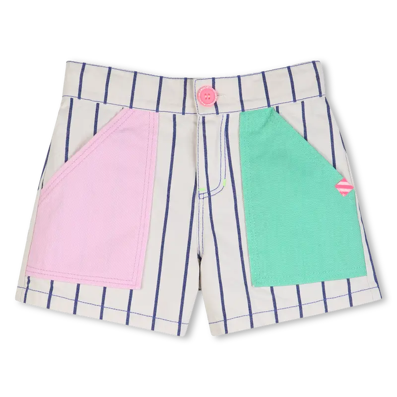 Short Woven White Blue