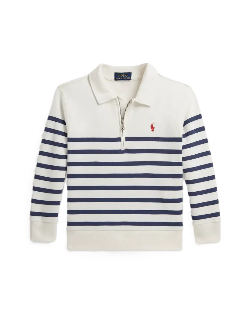 Sweat Demi-zip White/Navy 
