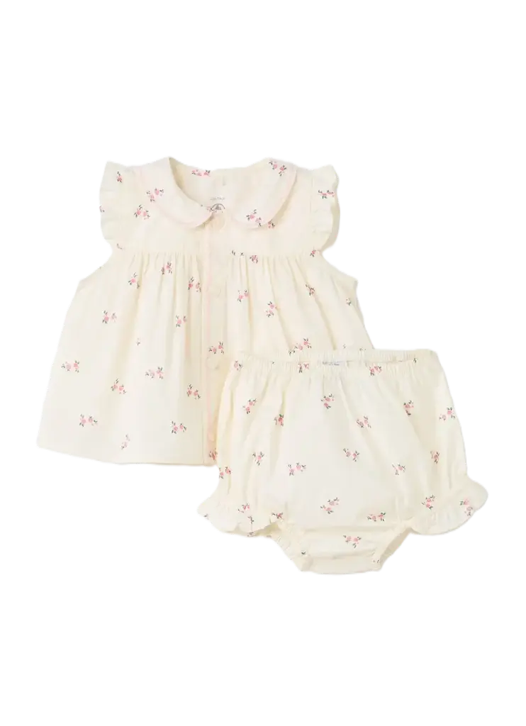 Ensemble 2 Pièces A0FBL Crème Fleuri