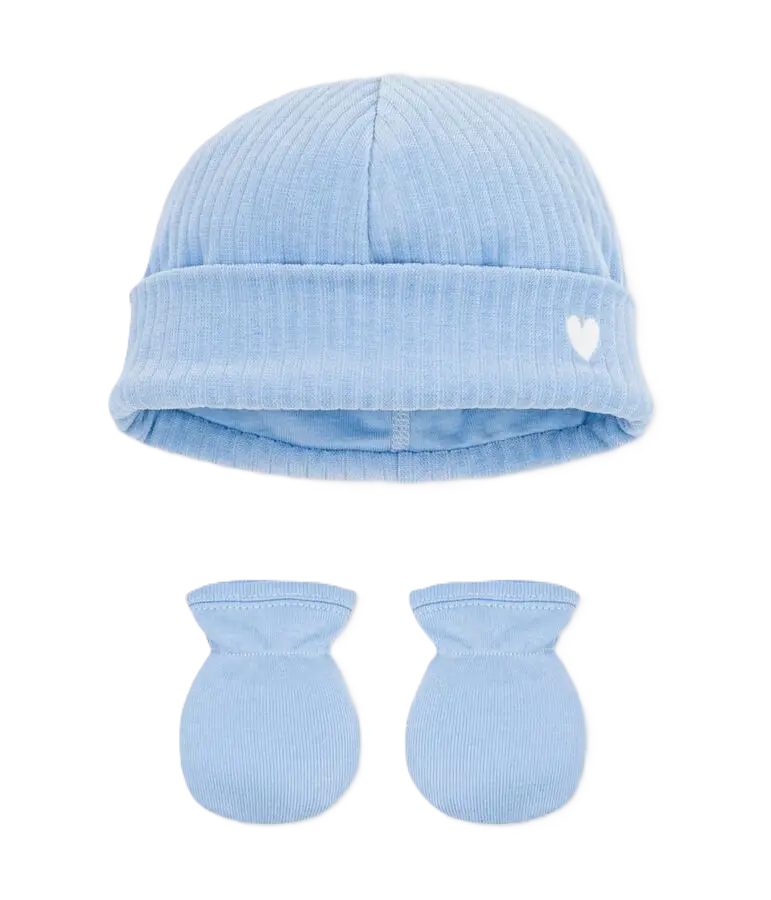 Bonnet + Mouffles A0FZZ Bleu