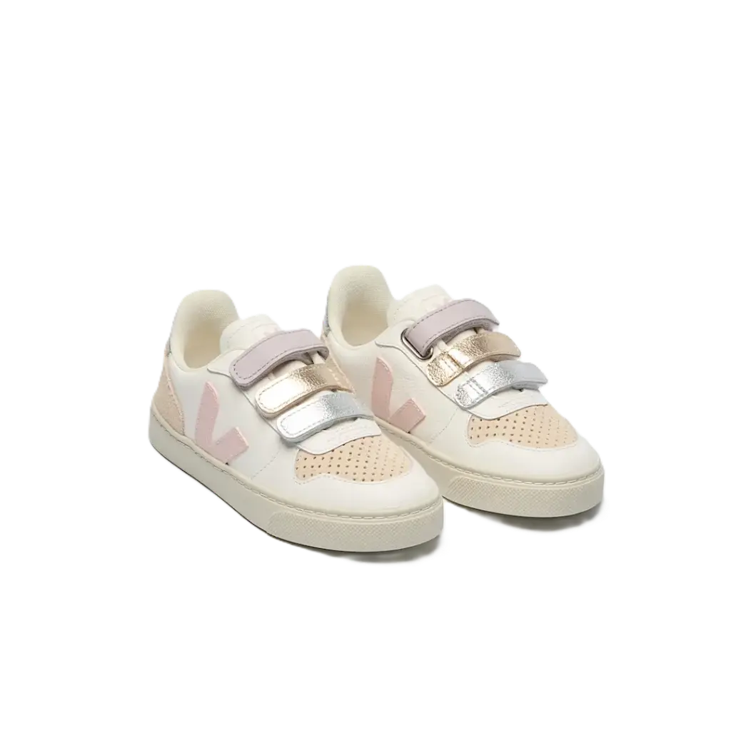 Small V-10 Leather White Petale