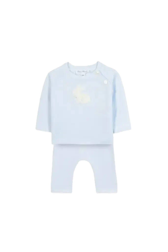 Ensemble Long Ciel Coton Broderie Lapin