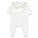 Pyjama Ecru Velours Col Claudine