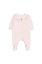 Pyjama Rose Pâle Velour Col Claudine