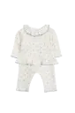 Ensemble Long Ecru Fleuri