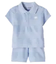 Ensemble Court Bleu Nuage Rayures