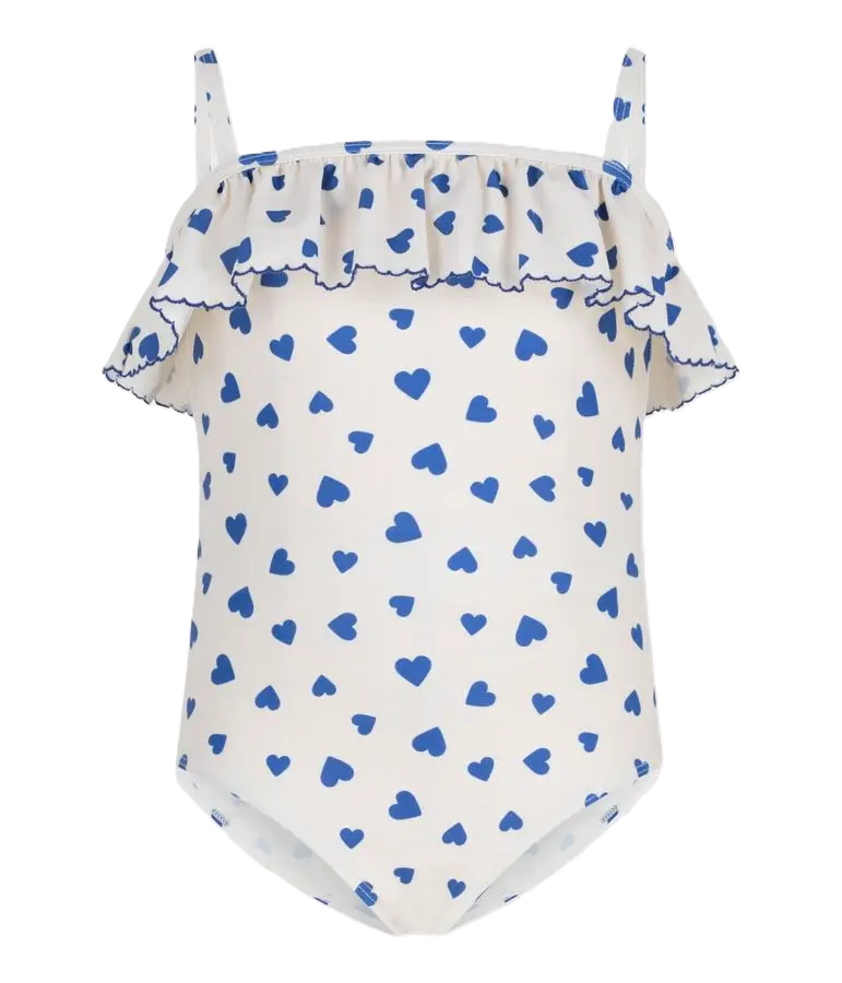 Maillot de Bain Coeurs Bleus