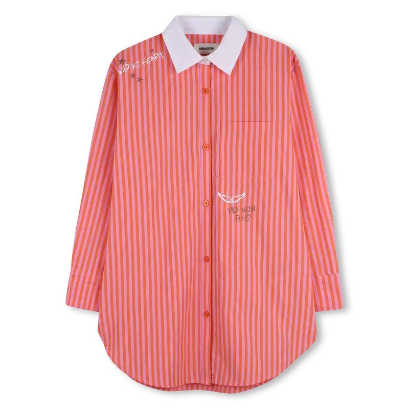 Robe Rayée Rose-Orange