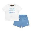E.Pete Set Plage Jersey White / Blue Cielo