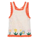 Top Crochet Blanc/Orange