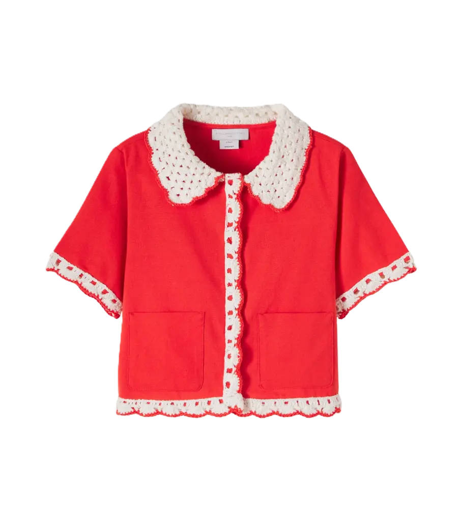 Cardigan Rouge Broderies