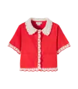 Cardigan Rouge Broderies