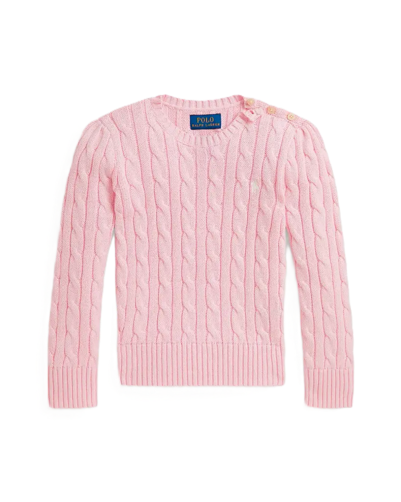 Cable Pullover Pink Boutons