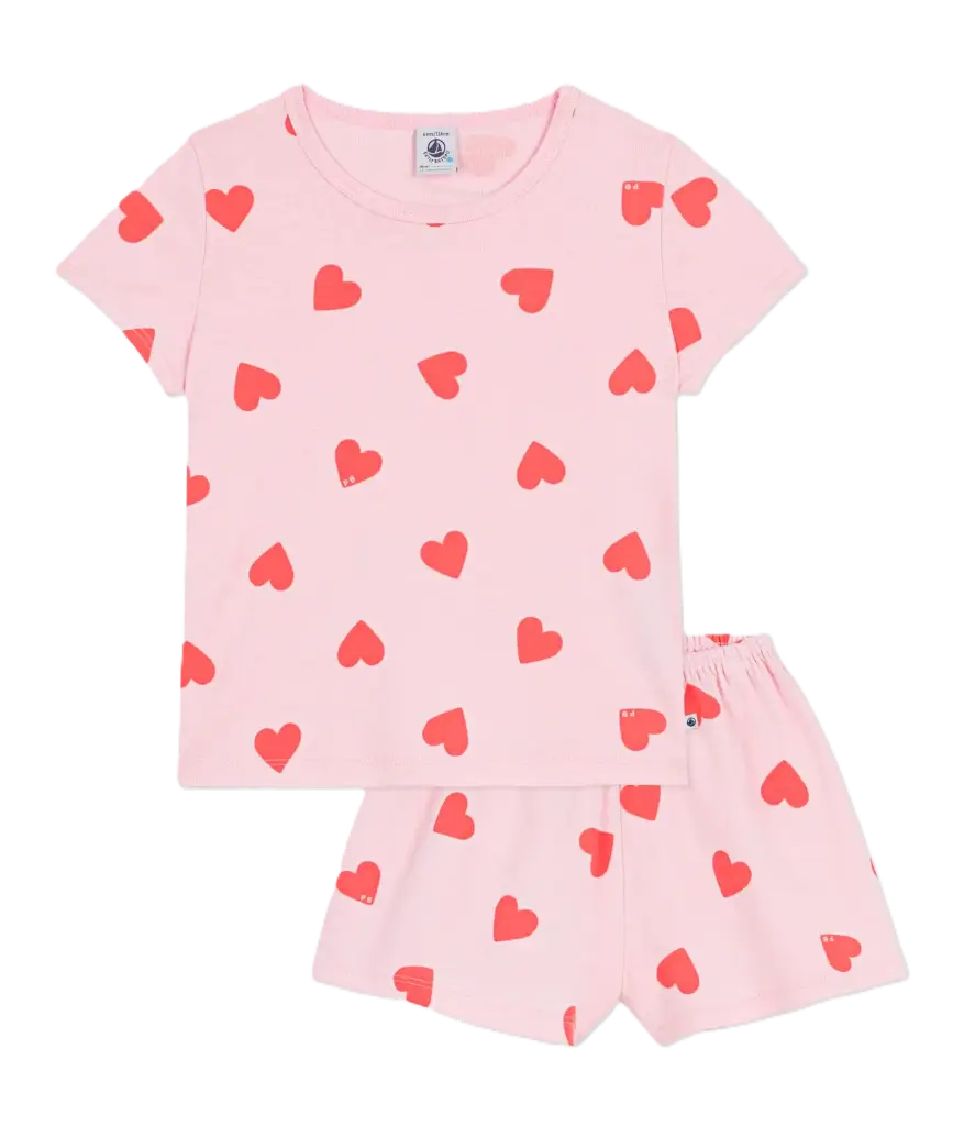 Pyjacourt A0F9H Rose Coeurs Rouges
