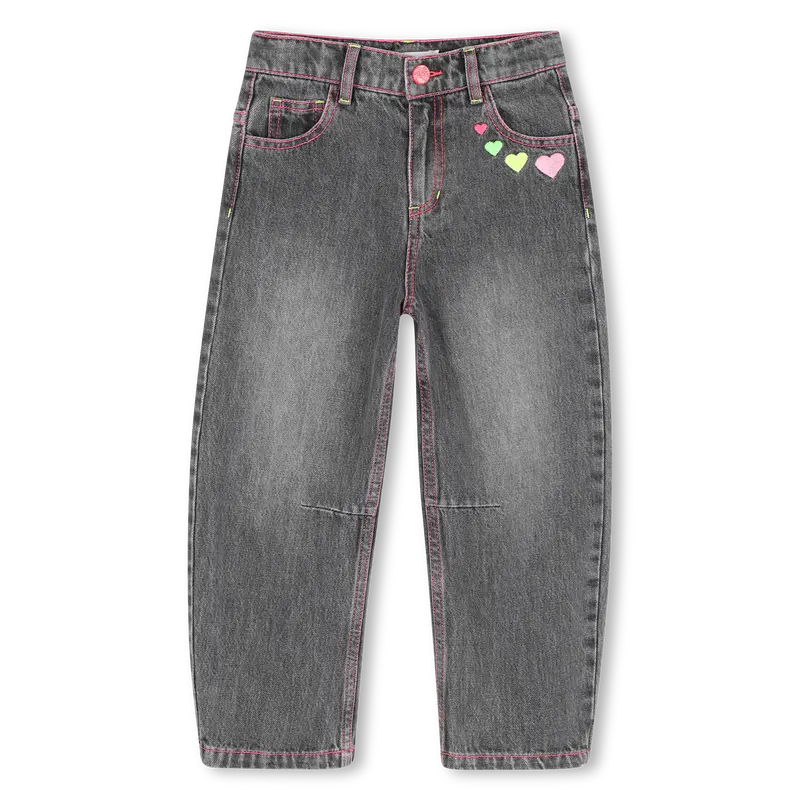 Pantalon Denim Grey Broderies