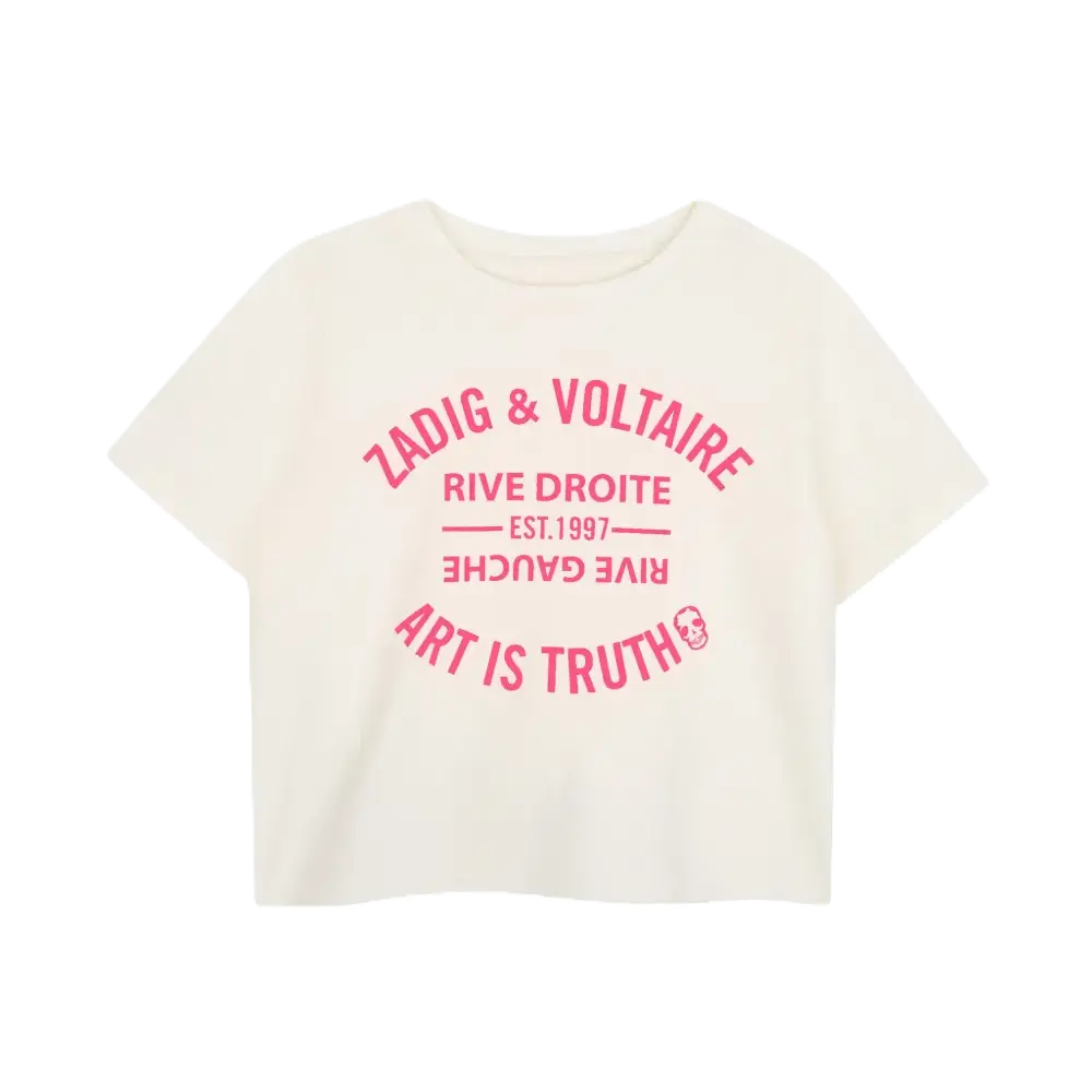 T-shirt Blanc et Rose Fluo 