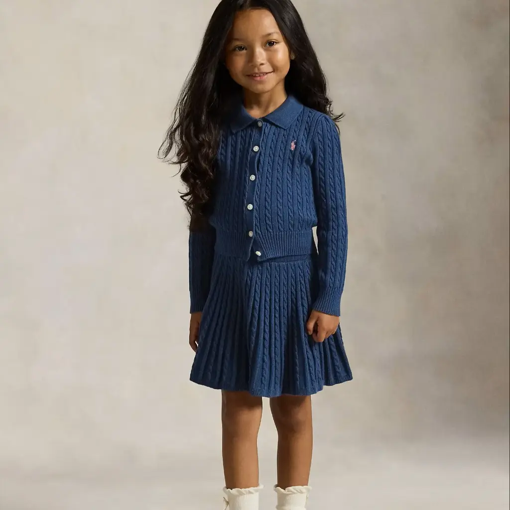 Ensemble Cardigan Et Jupe Navy 