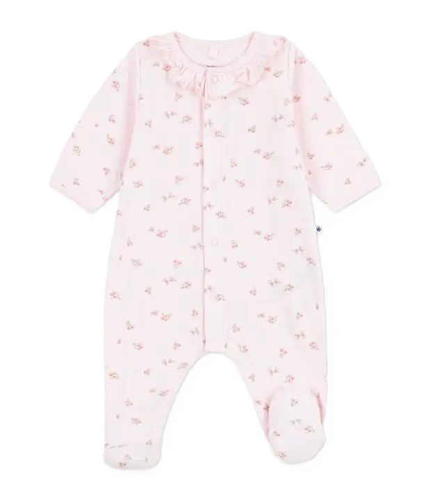 Pyjama Velours Rose Fleuris A0GAH