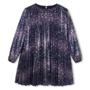 Robe Plissée Sequins Indigo Blue 