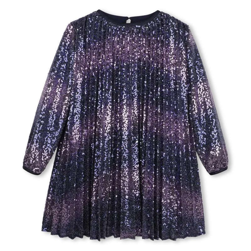 Robe Plissée Sequins Indigo Blue