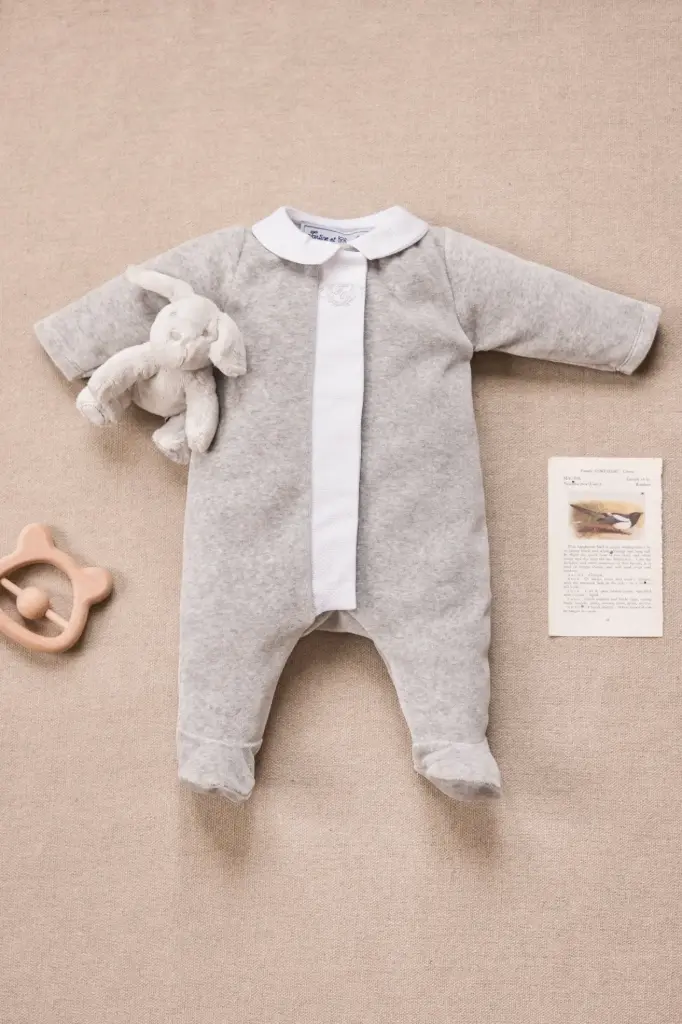 Pyjama Velours Gris Clair Chiné