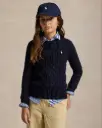 Pull Cable Knit Cotton Navy