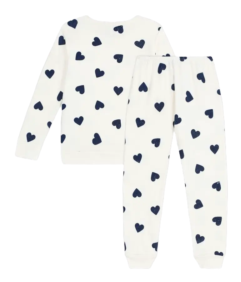Pyjama Coton Cœurs Bleu