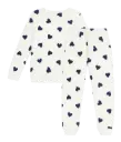 Pyjama Coton Cœurs Bleu
