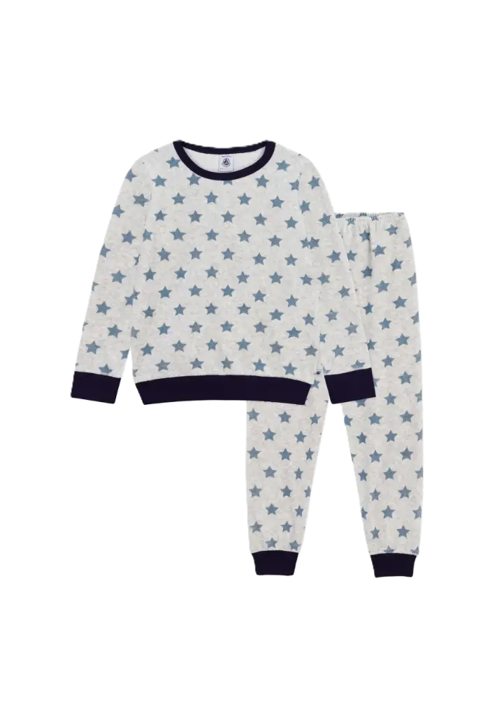 Pyjama Velour Etoiles Gris 