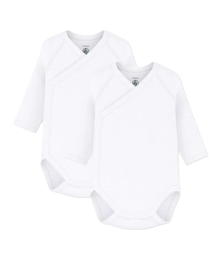 Lot de 3 Bodys Croisés ML Blanc
