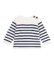 Pull Marin Bébé En Laine Et Coton à Rayures