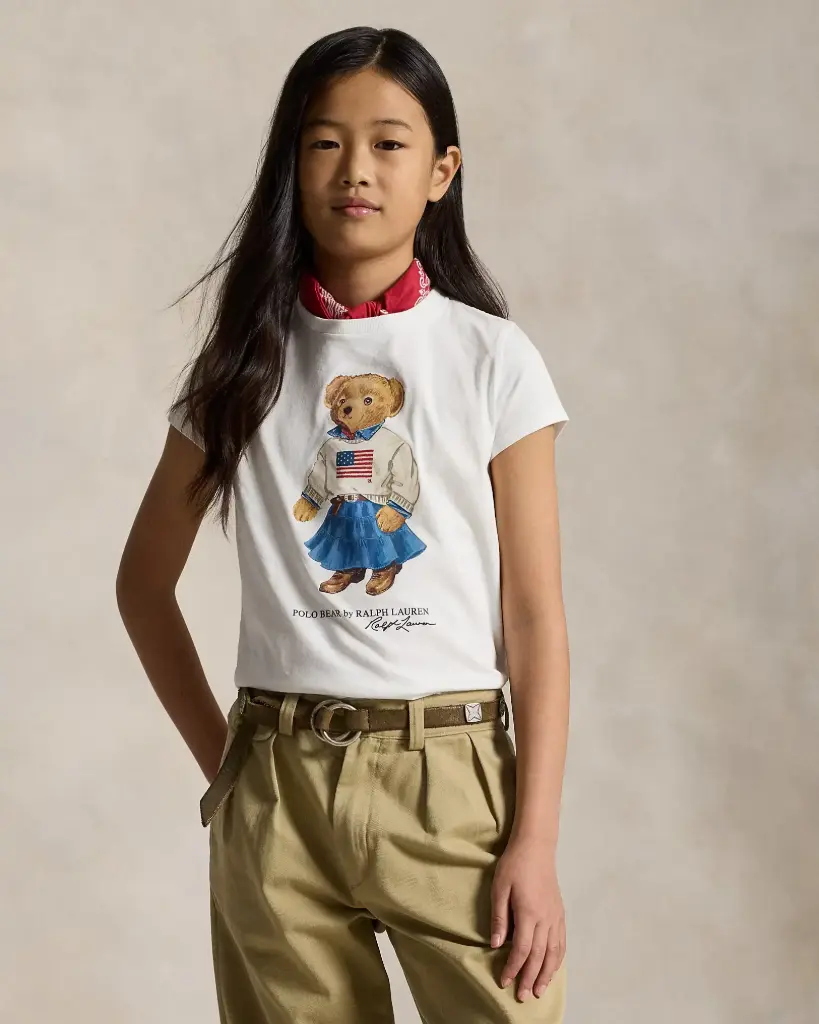 T-shirt Bear Girl White 