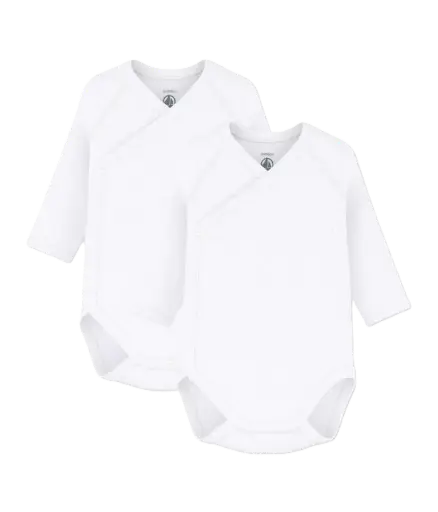 Lot de 2 Bodys Croisés ML Blanc
