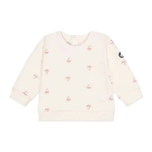 Sweatshirt bébé en coton imprimé bateau vintage
