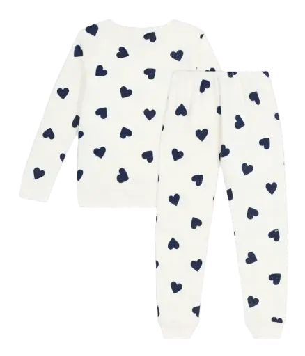 Pyjama Coton Cœurs Bleu