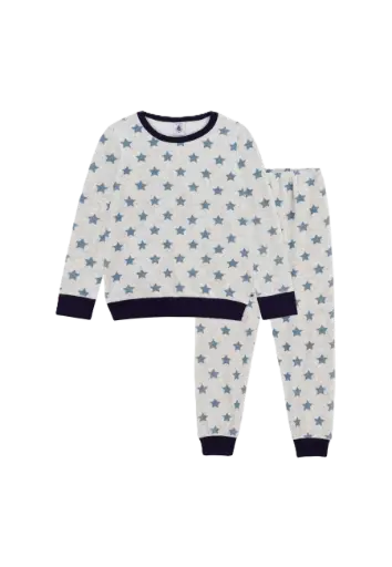Pyjama Velour Etoiles Gris 