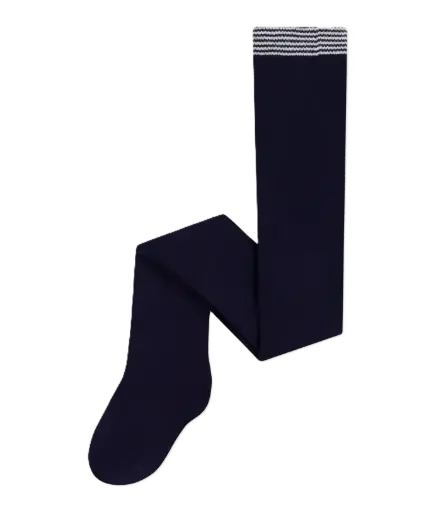 Collant bébé uni en jersey de coton - bleu marine