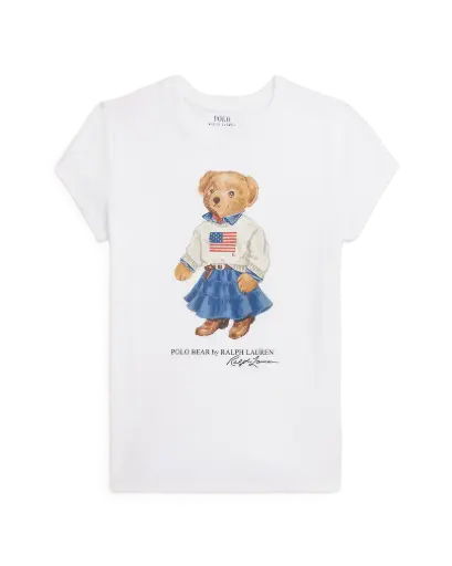 T-shirt Bear Girl White 