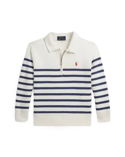 Sweat Demi-zip White/Navy 