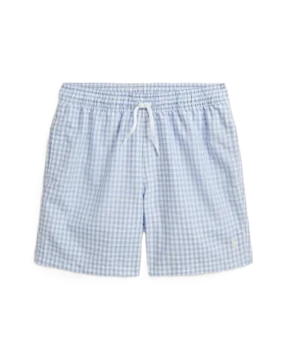 Short de Bain Carreaux Bleu TRAVLR 