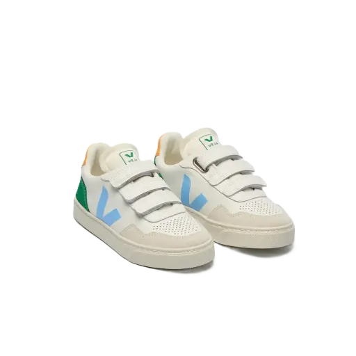 Small V-90 O.T Leather White Aqua Emeraude