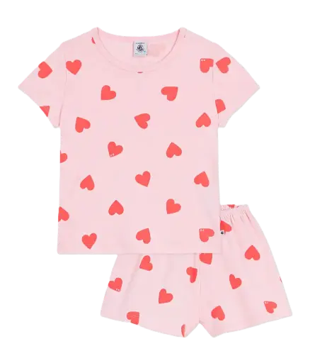 Pyjacourt A0F9H Rose Coeurs Rouges