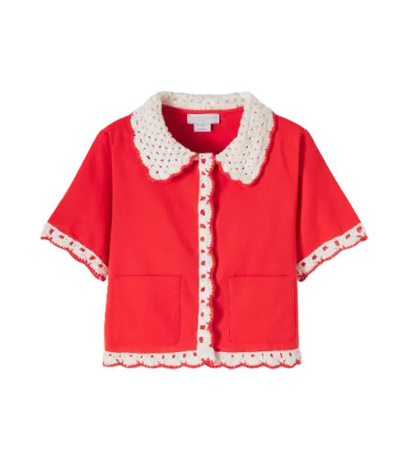 Cardigan Rouge Broderies