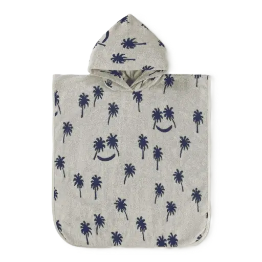 Beach Cover Up Blue Palm