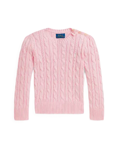 Cable Pullover Pink Boutons