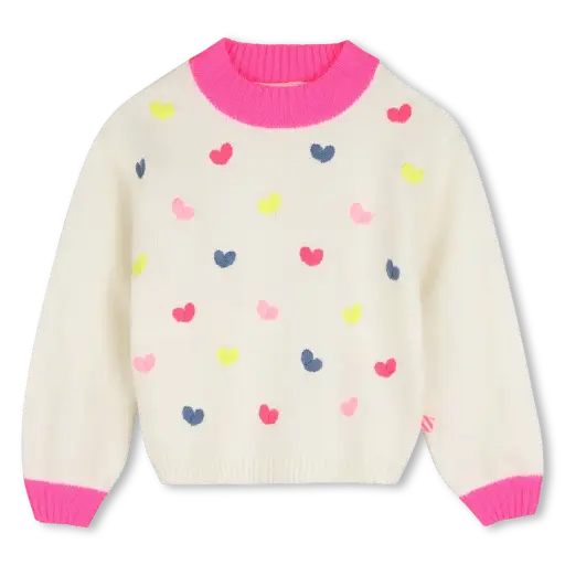 Pull Ivory Coeur Fluo