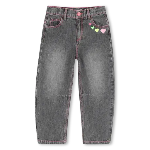Pantalon Denim Grey Broderies