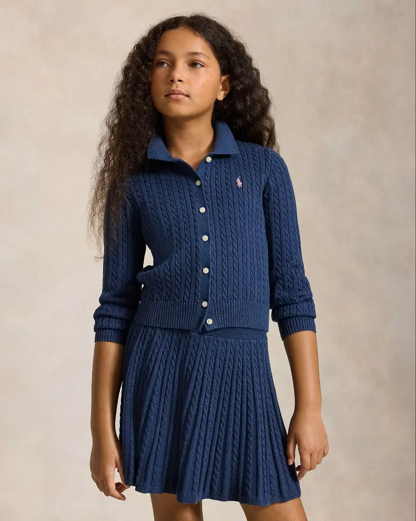 Ensemble Cardigan Et Jupe Navy