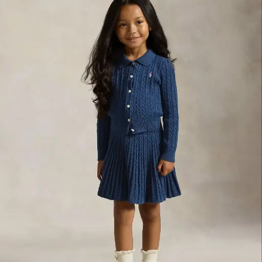 Ensemble Cardigan Et Jupe Navy 
